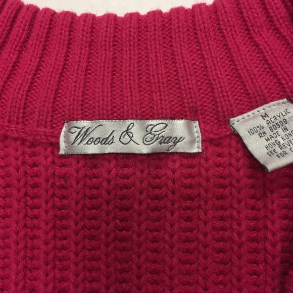 Vintage Woods & Gray Oversized V Neck Sweater SZ M - Picture 7 of 9